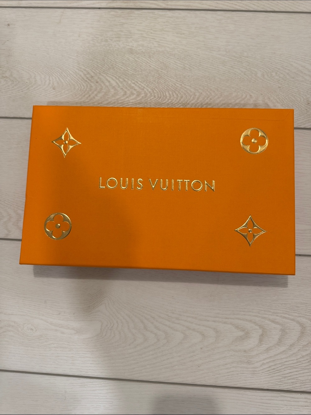 Louis Vuitton Orange Box with Gold Foil Monogram